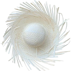 Tropikal Parti Beyaz Hasır Hawaii Şapkası 13x36 Cm - Lisinya