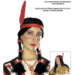 Tüylü Örgülü Hint Peruğu Kızılderili Peruğu - Lisinya
