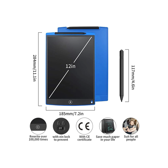 12 Inc Writing Lcd Grafik Dijital Kalemli Çizim Tableti Yazı Tahta Not Yazma Eğitim Tableti - Lisinya 12 Inc Writing Lcd Grafik Dijital Kalemli Çizim Tableti Yazı Tahta Not Yazma Eğitim Tableti - Lisinya