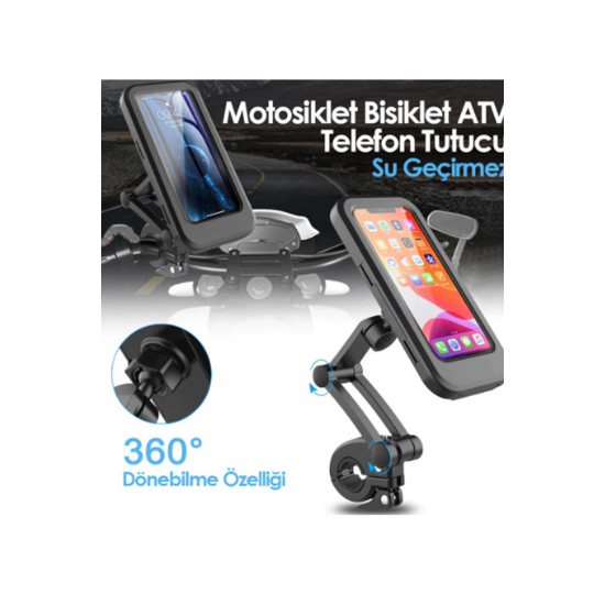 Gidon Bağlantılı Su Geçirmez Mıknatıslı Motorsiklet Telefon Tutucu - Lisinya Gidon Bağlantılı Su Geçirmez Mıknatıslı Motorsiklet Telefon Tutucu - Lisinya