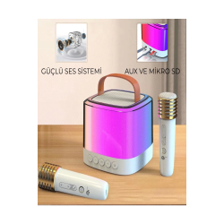 Karaoke Bluetooth Hoparlör Aggıy Ag-s7 Kablosuz Mikrofonlu Rgb Led Parti Işıklı - Lisinya