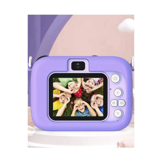 Mini 1080p Hd Çocuk Kamera Dijital Fotoğraf Makinesi 2.0 Inç Ekran 5 Adet Oyun Mor - Lisinya