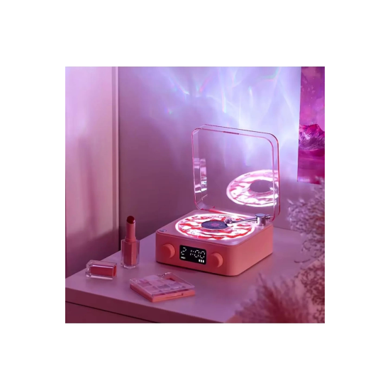Waves Nostalji Plak Görünümlü Bluetooth Hoparlör 3d Ses Dalgası Retro Müzik Plak Pembe - Lisinya Waves Nostalji Plak Görünümlü Bluetooth Hoparlör 3d Ses Dalgası Retro Müzik Plak Pembe - Lisinya