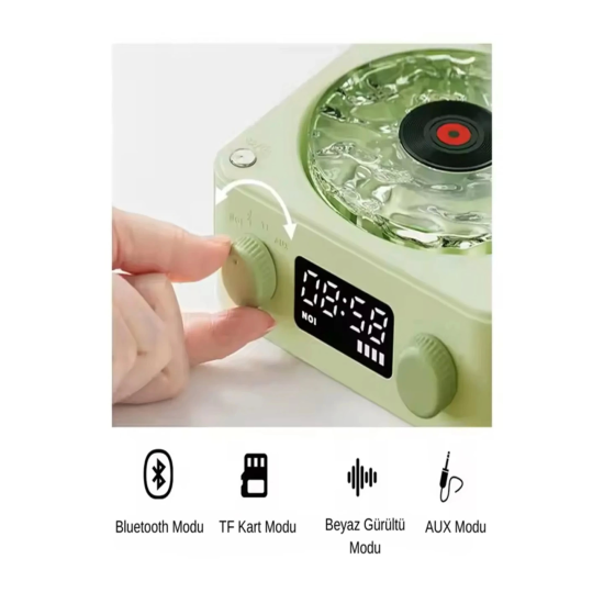 Waves Nostalji Plak Görünümlü Bluetooth Hoparlör 3d Ses Dalgası Retro Müzik Plak Yeşil - Lisinya Waves Nostalji Plak Görünümlü Bluetooth Hoparlör 3d Ses Dalgası Retro Müzik Plak Yeşil - Lisinya