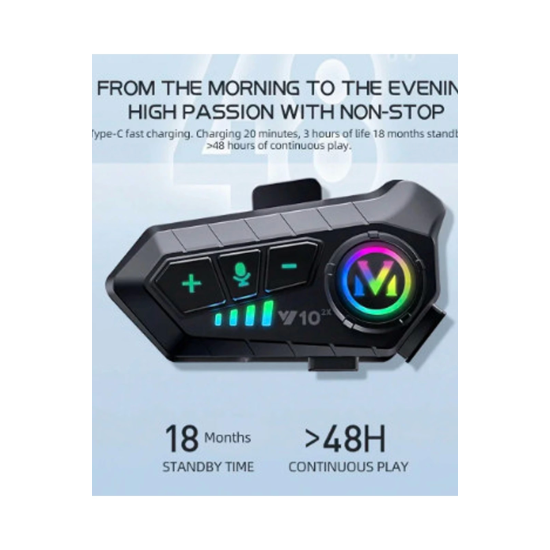y10 2x Motosiklet Kask İntercom Çift Eşleşme Rgb Işıklı Bluetooth Kulaklık 5,3 - Lisinya y10 2x Motosiklet Kask İntercom Çift Eşleşme Rgb Işıklı Bluetooth Kulaklık 5,3 - Lisinya