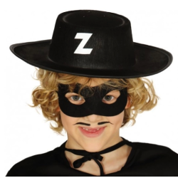 Z Logolu Zorro Şapkası Ve Zorro Maskesi Çocuk Boy - Lisinya