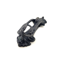 Antika Tarz Dekoratif Pirinç Doğa Kapı Tokmağı, Taktak - 205x73 Mm, Oksit - Lisinya
