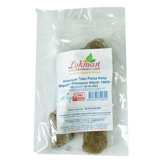 Amonyak Tuzu Parça Kalıp Nişadır - Amonyum Klorür 100 Gr Paket Amonyak Tuzu Parça Kalıp Nişadır - Amonyum Klorür 100 Gr Paket