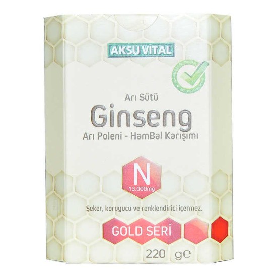Arı Sütü Ginseng Polen Bal Karışımı 220 Gr Arı Sütü Ginseng Polen Bal Karışımı 220 Gr
