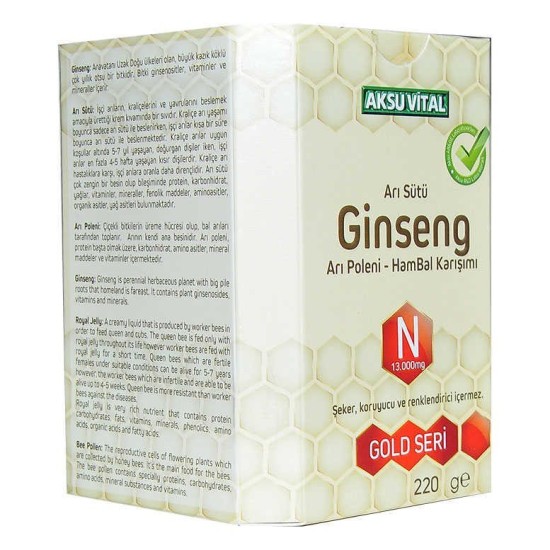 Arı Sütü Ginseng Polen Bal Karışımı 220 Gr Arı Sütü Ginseng Polen Bal Karışımı 220 Gr