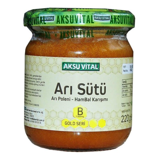 Arı Sütü Polen Bal Karışımı B 7.000 Mg Gold Seri 220 Gr Arı Sütü Polen Bal Karışımı B 7.000 Mg Gold Seri 220 Gr