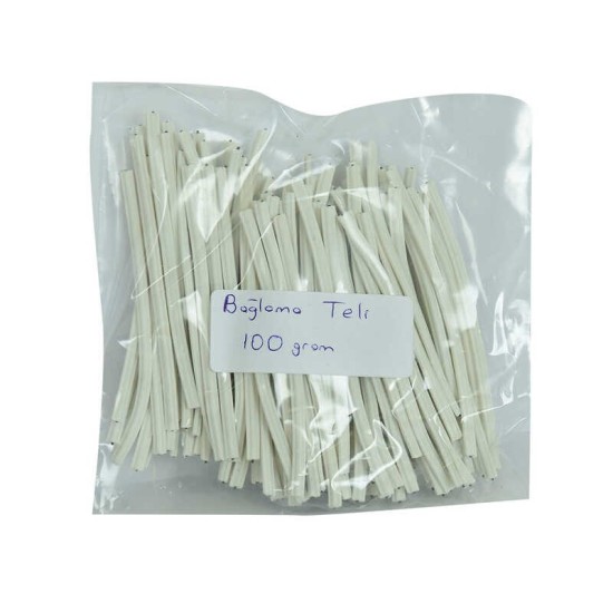Bağlama Teli Tel Klips Pvc Kaplamalı Beyaz 100 Gr Takribi 100 Adetli 1 Paket Bağlama Teli Tel Klips Pvc Kaplamalı Beyaz 100 Gr Takribi 100 Adetli 1 Paket