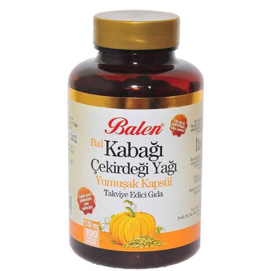 Bal Kabağı Çekirdeği Yağı Yumuşak 100 Kapsül Bal Kabağı Çekirdeği Yağı Yumuşak 100 Kapsül