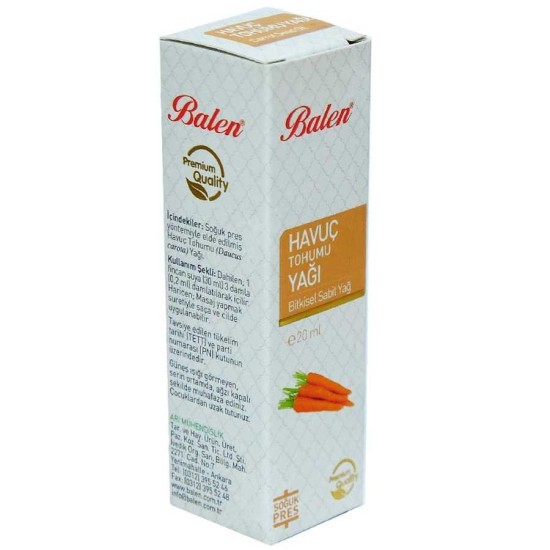 Havuç Tohumu Yağı Soğuk Pres 20 ML Cam Şişe Havuç Tohumu Yağı Soğuk Pres 20 ML Cam Şişe