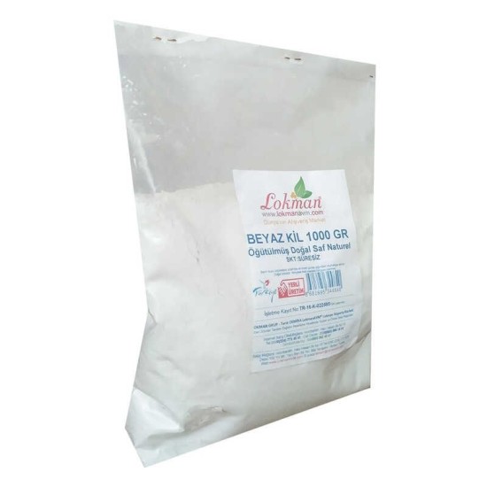 Beyaz Kil Öğütülmüş Doğal Saf Naturel 1000 Gr Paket Beyaz Kil Öğütülmüş Doğal Saf Naturel 1000 Gr Paket