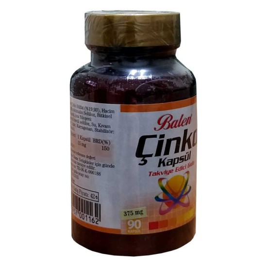 Çinko 375Mg 90 Kapsül Çinko 375Mg 90 Kapsül