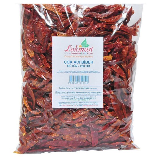 Çok Acı Biber Zehir Acı Bütün Biber 250 Gr Paket Çok Acı Biber Zehir Acı Bütün Biber 250 Gr Paket