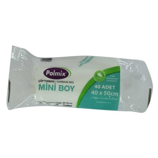 Çöp Torbası Mini Boy 40x50Cm 70Gr 12Mikron 10Lt Şeffaf Rulo 40 Adet Çöp Torbası Mini Boy 40x50Cm 70Gr 12Mikron 10Lt Şeffaf Rulo 40 Adet