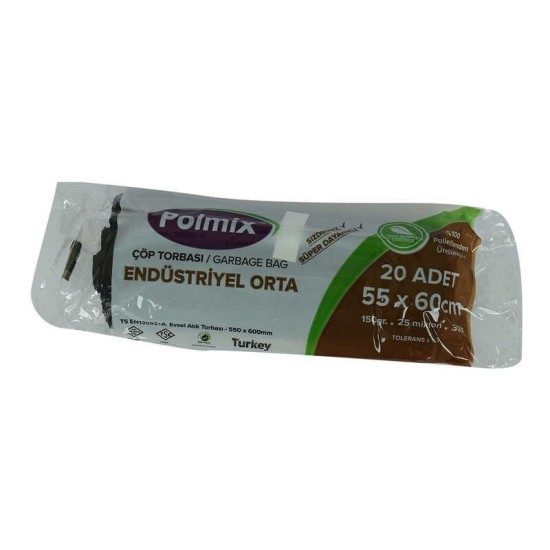 Çöp Torbası Orta Boy 55x60Cm 150Gr 25Mikron 30Lt Siyah Rulo 20 Adet Çöp Torbası Orta Boy 55x60Cm 150Gr 25Mikron 30Lt Siyah Rulo 20 Adet