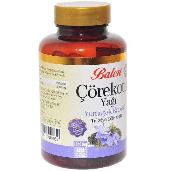 Çörek Otu Yağı 1380 Mg Yumuşak 80 Kapsül Çörek Otu Yağı 1380 Mg Yumuşak 80 Kapsül