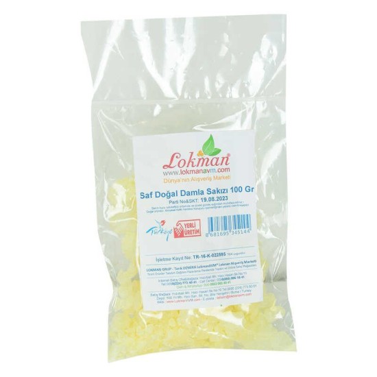 Damla Sakızı Saf Doğal 100 Gr Paket Damla Sakızı Saf Doğal 100 Gr Paket