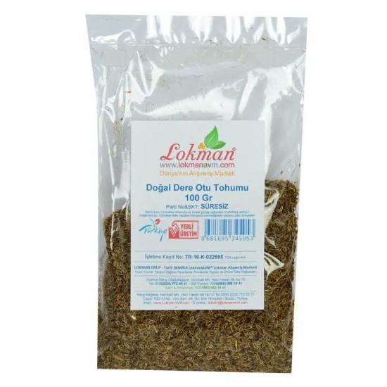 Dere Otu Tohumu Doğal 100 Gr Paket Dere Otu Tohumu Doğal 100 Gr Paket