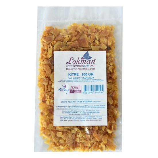 Doğal Yaprak Kitre Zamkı 100 Gr Paket Doğal Yaprak Kitre Zamkı 100 Gr Paket