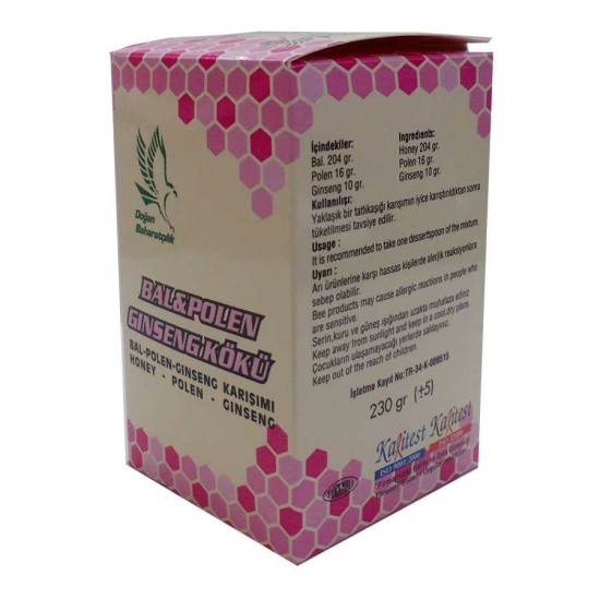 Bal Polen Ginsengli Karışım Cam Kavanoz 230 Gr Bal Polen Ginsengli Karışım Cam Kavanoz 230 Gr