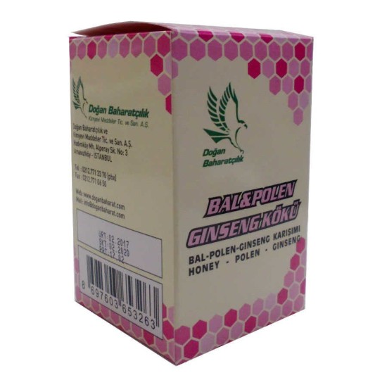 Bal Polen Ginsengli Karışım Cam Kavanoz 230 Gr Bal Polen Ginsengli Karışım Cam Kavanoz 230 Gr