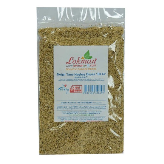 Haşhaş Tohumu Tane Doğal Beyaz 100 Gr Paket Haşhaş Tohumu Tane Doğal Beyaz 100 Gr Paket