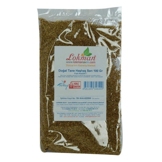 Haşhaş Tohumu Tane Doğal Sarı 100 Gr Paket Haşhaş Tohumu Tane Doğal Sarı 100 Gr Paket