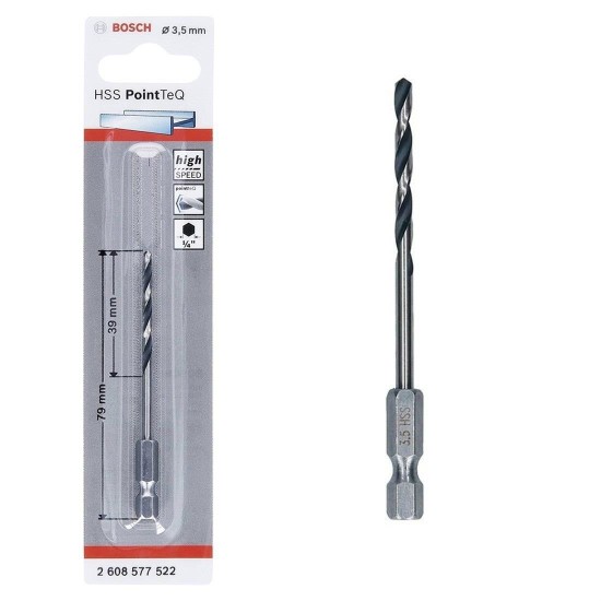 Pointteq Altıgen Şaftlı Hss Matkap Ucu 3,5 mm Pointteq Altıgen Şaftlı Hss Matkap Ucu 3,5 mm