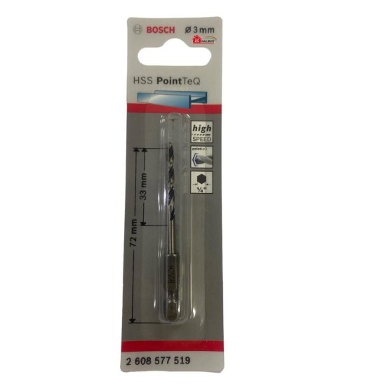 Pointteq Altıgen Şaftlı Hss Matkap Ucu 3 mm