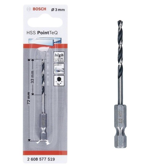 Pointteq Altıgen Şaftlı Hss Matkap Ucu 3 mm