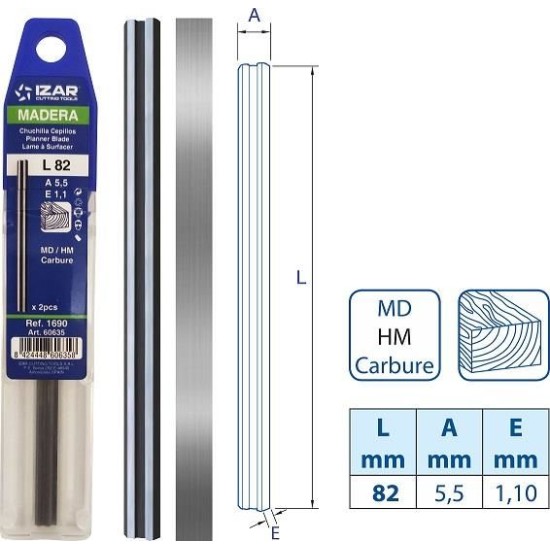 İzar Planya Bıçağı 82 mm 1 Çift İzar Planya Bıçağı 82 mm 1 Çift