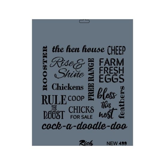 Rich New Seri N-499 Stencil 35x25 cm Rich New Seri N-499 Stencil 35x25 cm