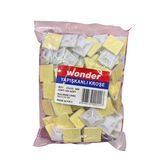 Wonder 25X25 Yapışkan Kroşe (100 Adet) Wonder 25X25 Yapışkan Kroşe (100 Adet)