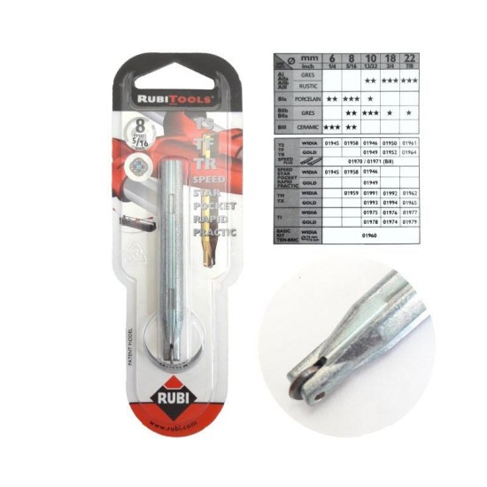 Rubi 8mm Seramik Kesme Elması 5/16 Elmas Uç Rubi 8mm Seramik Kesme Elması 5/16 Elmas Uç