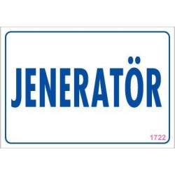 Jeneratör Uyarı Levhası 17,5x25 KOD:1722