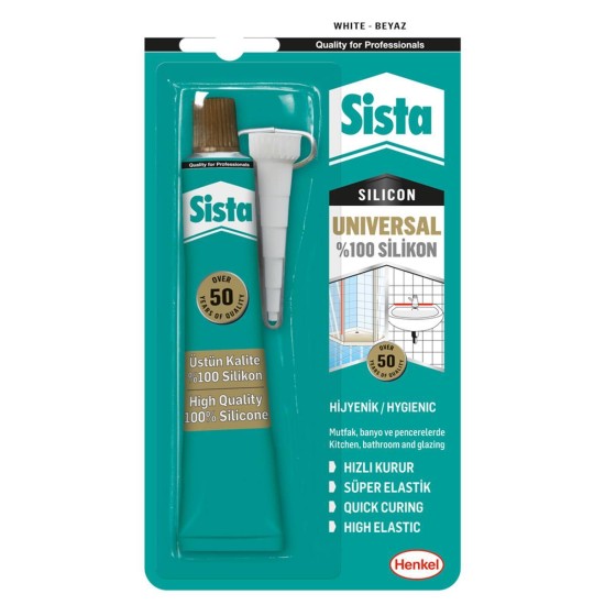 Sista Üniversal Silikon Tüp 50 Gr Beyaz Sista Üniversal Silikon Tüp 50 Gr Beyaz