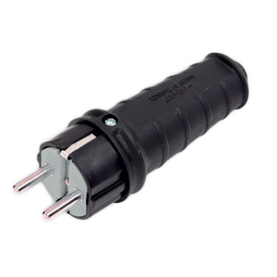 Kauçuk 1 X 16 A Topraklı Erkek Fiş 220V Kauçuk 1 X 16 A Topraklı Erkek Fiş 220V