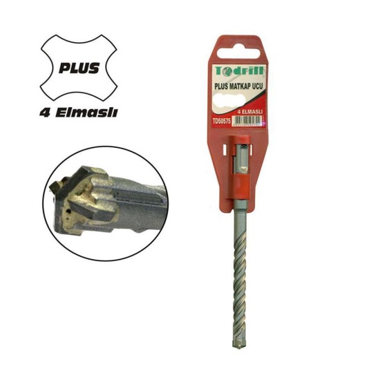 Todrill TD50653 13X160 Sds Plus 4 Elmaslı Matkap Ucu Todrill TD50653 13X160 Sds Plus 4 Elmaslı Matkap Ucu