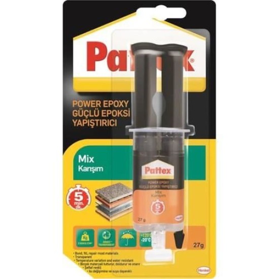Pattex Power Epoxy Güçlü Yapıştırıcı Şeffaf 27 gr Pattex Power Epoxy Güçlü Yapıştırıcı Şeffaf 27 gr