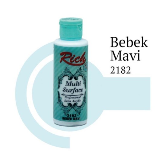 Riculti Surface 2182 Bebek Mavi Akrilik Boya 120 cc Riculti Surface 2182 Bebek Mavi Akrilik Boya 120 cc
