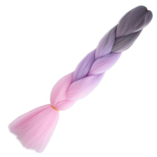 Afrika Örgülük Ombreli Sentetik Saç 100 Gr. / Soft Gri / Lila / Pembe Afrika Örgülük Ombreli Sentetik Saç 100 Gr. / Soft Gri / Lila / Pembe