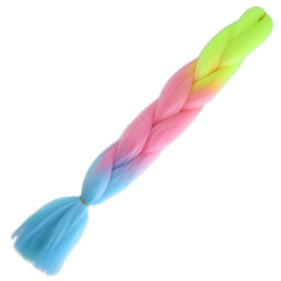 Afrika Örgülük Ombreli Sentetik Saç 100 Gr. / Neon Sarı / Pembe / Açık Mavi Afrika Örgülük Ombreli Sentetik Saç 100 Gr. / Neon Sarı / Pembe / Açık Mavi
