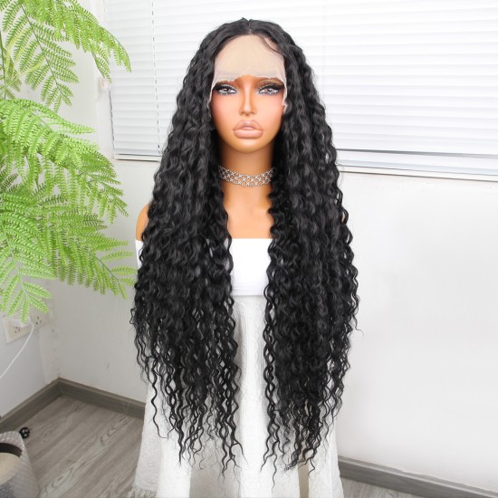 Afro Dalga Siyah Fiber Sentetik Tül Peruk Afro Dalga Siyah Fiber Sentetik Tül Peruk