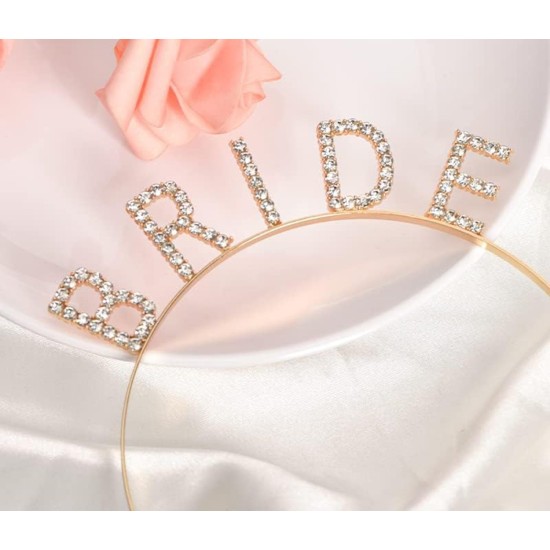 Altın Gold Renk Bekarlığa Veda Kristal Taş Bride Tacı İthal 16x10 cm Altın Gold Renk Bekarlığa Veda Kristal Taş Bride Tacı İthal 16x10 cm