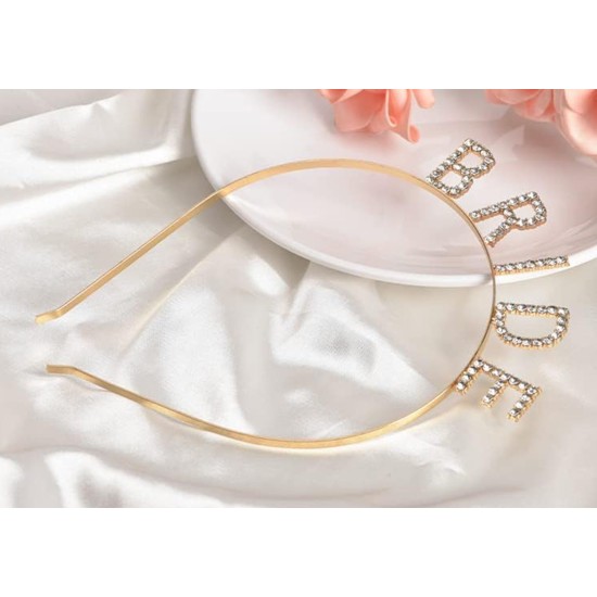 Altın Gold Renk Bekarlığa Veda Kristal Taş Bride Tacı İthal 16x10 cm Altın Gold Renk Bekarlığa Veda Kristal Taş Bride Tacı İthal 16x10 cm