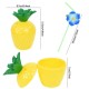 Ananas Hawaii Luau ha Pipetli İçecek Kabı Bardak 10x13 cm 1 Adet Ananas Hawaii Luau ha Pipetli İçecek Kabı Bardak 10x13 cm 1 Adet